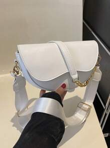 1pc Fashionable Solid Color Simple Flap Mini Shoulder Bag, Suitable For Women's Daily Use, Dating, And Gift