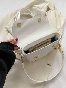 1pc Fashionable Solid Color Simple Flap Mini Shoulder Bag, Suitable For Women's Daily Use, Dating, And Gift