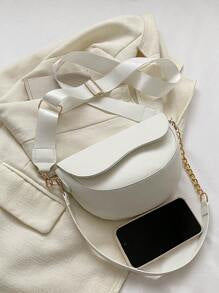 1pc Fashionable Solid Color Simple Flap Mini Shoulder Bag, Suitable For Women's Daily Use, Dating, And Gift