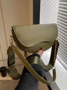 1pc Fashionable Solid Color Simple Flap Mini Shoulder Bag, Suitable For Women's Daily Use, Dating, And Gift