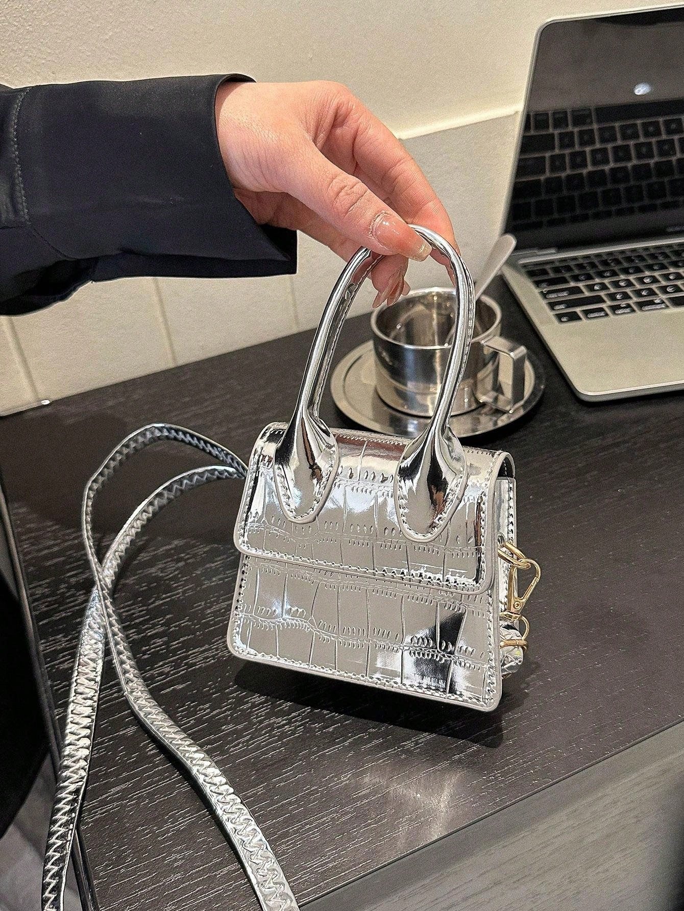 Crocodile Pattern Mini Handbag, Crossbody Bag