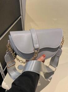 1pc Fashionable Solid Color Simple Flap Mini Shoulder Bag, Suitable For Women's Daily Use, Dating, And Gift