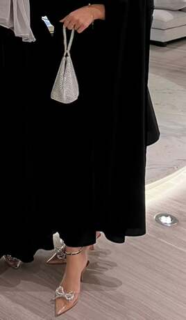 Rhinestone Decor Bucket Bag Mini