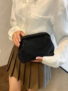Rhinestone Decor Clutch Bag