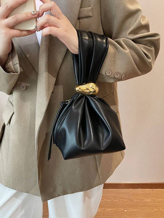 Leather Bucket Handbag