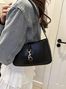 Black Buckle Shoulder Bag