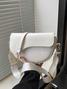 1pc Fashionable Solid Color Simple Flap Mini Shoulder Bag, Suitable For Women's Daily Use, Dating, And Gift