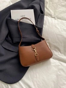 Black Buckle Shoulder Bag