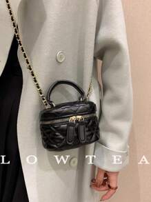 Lightweight Mini Bag, Chain Bag, Quilted Thread Bag, Clutch Bag, Bucket Bag, Crossbody Bag, Suitable For Teen Girls, College Students, And White Collar Workers, Perfect For Office, University, Work, Business, Commuting, Outdoor, Travel, Outing