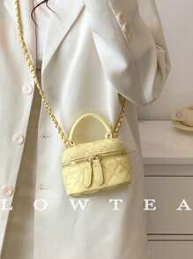 Lightweight Mini Bag, Chain Bag, Quilted Thread Bag, Clutch Bag, Bucket Bag, Crossbody Bag, Suitable For Teen Girls, College Students, And White Collar Workers, Perfect For Office, University, Work, Business, Commuting, Outdoor, Travel, Outing