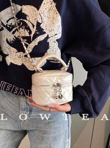 Lightweight Mini Bag, Chain Bag, Quilted Thread Bag, Clutch Bag, Bucket Bag, Crossbody Bag, Suitable For Teen Girls, College Students, And White Collar Workers, Perfect For Office, University, Work, Business, Commuting, Outdoor, Travel, Outing