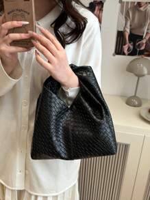 Fashionable Underarm Small Handbag, 2025 New Woven Crescent Bag, Versatile Small Tote Bag