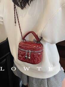 Lightweight Mini Bag, Chain Bag, Quilted Thread Bag, Clutch Bag, Bucket Bag, Crossbody Bag, Suitable For Teen Girls, College Students, And White Collar Workers, Perfect For Office, University, Work, Business, Commuting, Outdoor, Travel, Outing