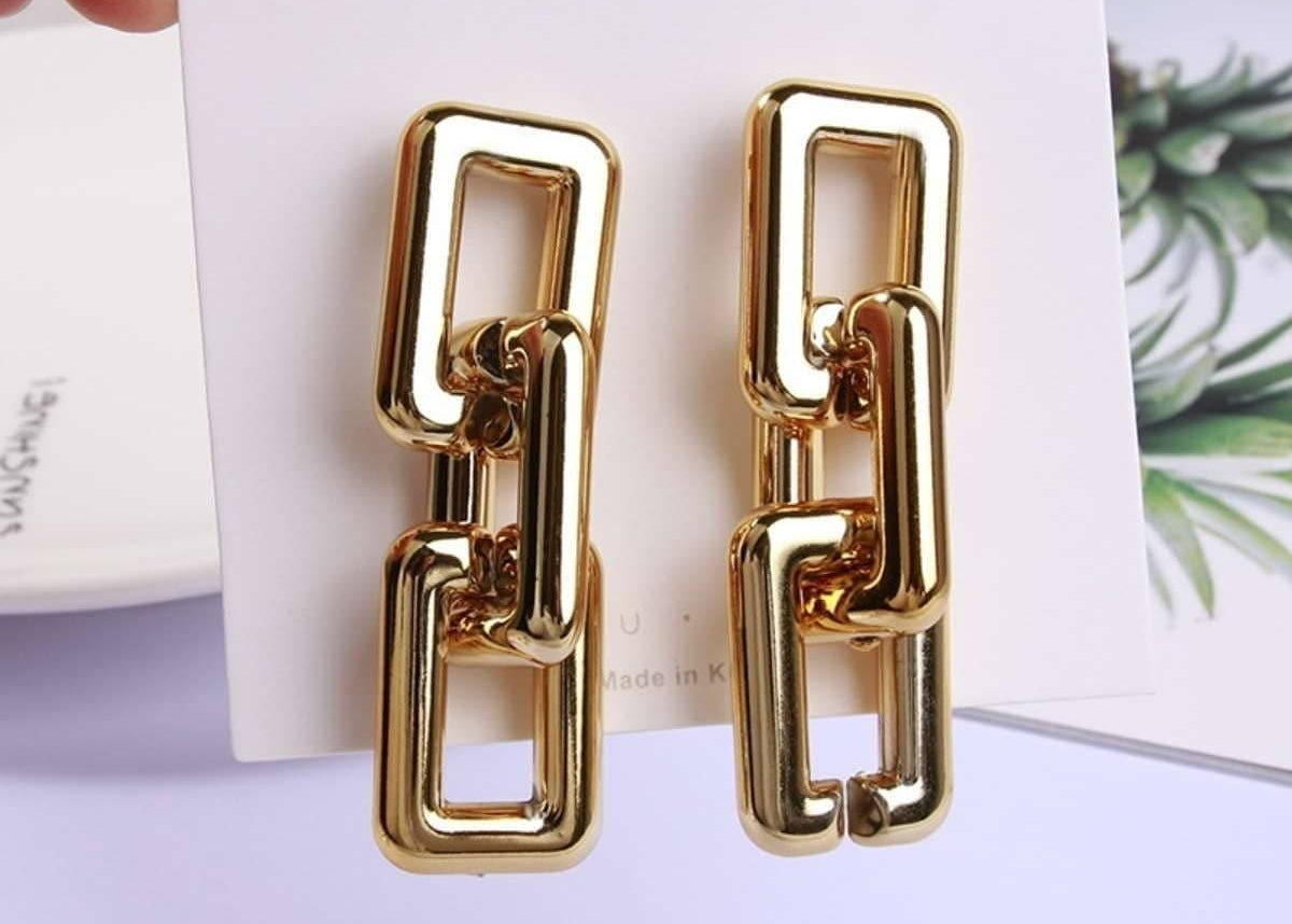 CEDH113 LSH Chain Drop Earrings