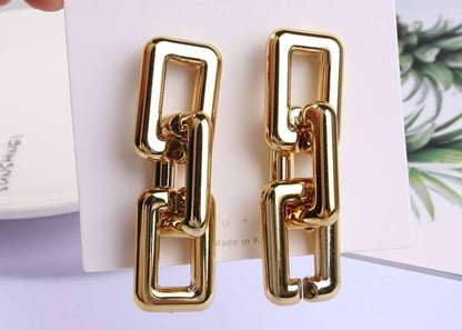 CEDH113 LSH Chain Drop Earrings