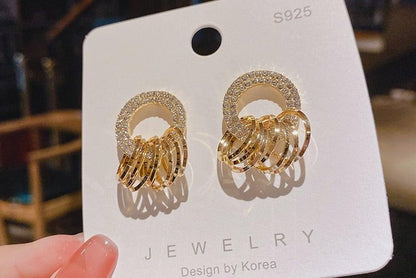 CEDH320 ZHL Circle Ear Drops Earrings Pair