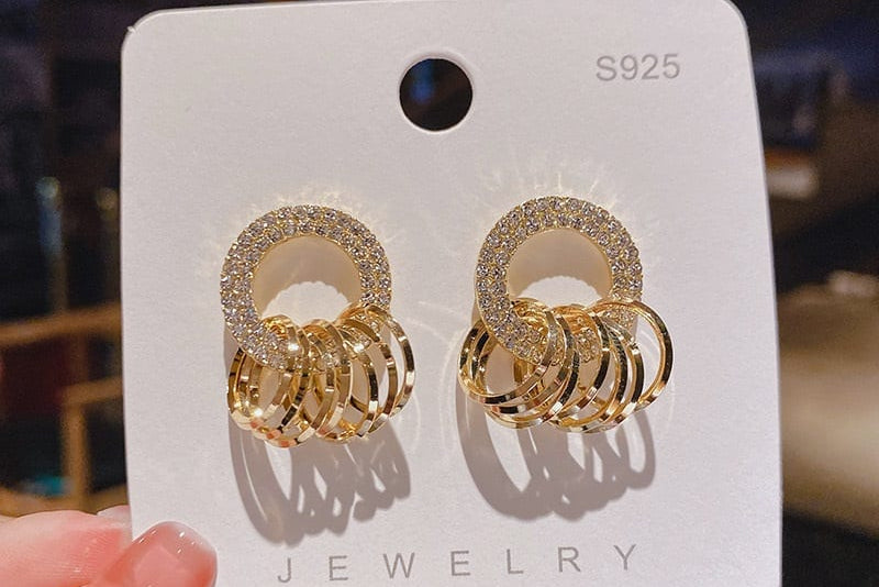 CEDH320 ZHL Circle Ear Drops Earrings Pair