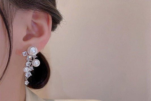 CEDH339 SYB Pearl Ear Drop Earrings Pair