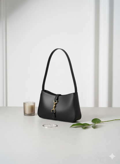 Black Buckle Shoulder Bag