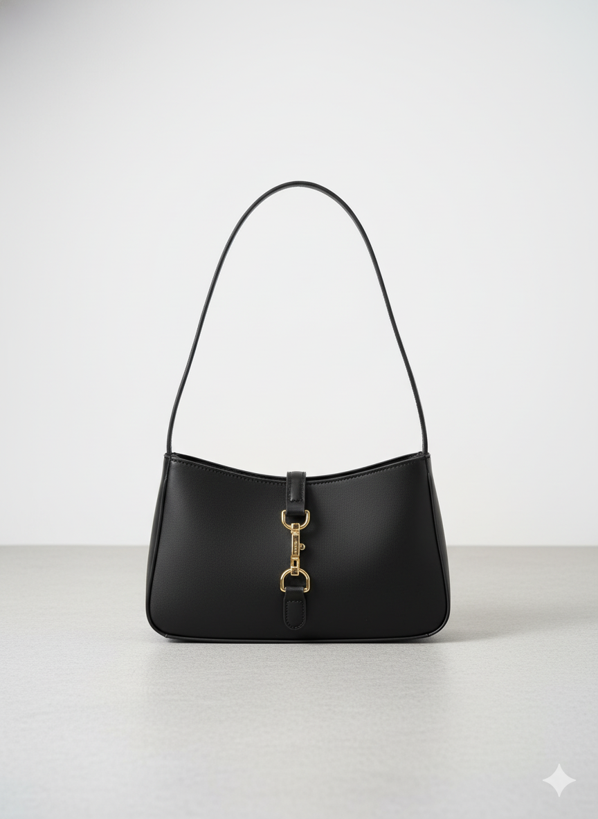 Black Buckle Shoulder Bag