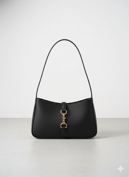 Black Buckle Shoulder Bag