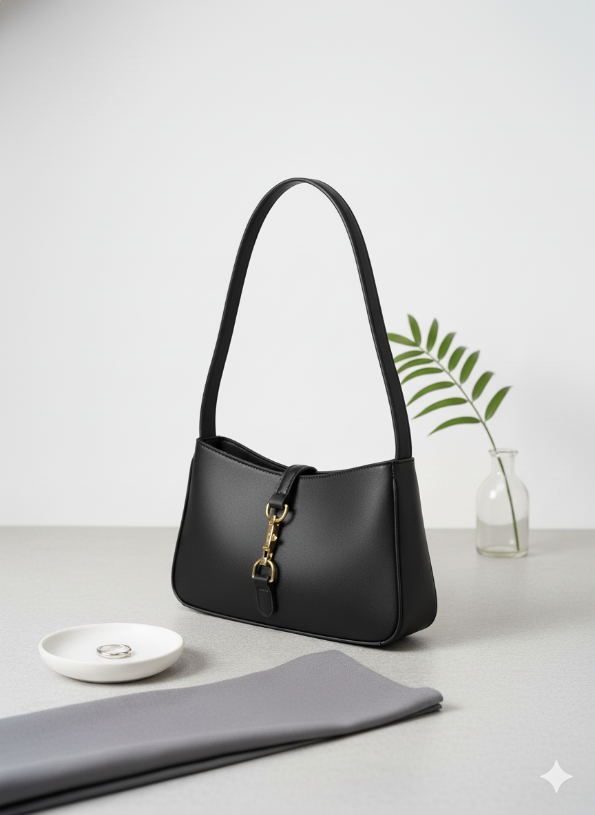 Black Buckle Shoulder Bag