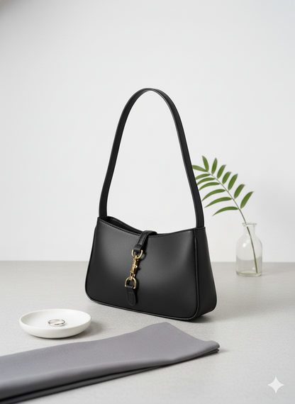 Black Buckle Shoulder Bag