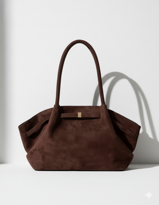 Faux Suede Tote Bag, Large Capacity