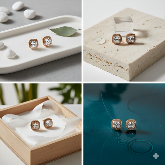 Golden/Silver Dew studs