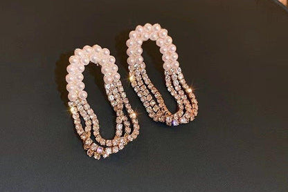 CEDH503 LSH Pearl Chain Drop Earrings Pair