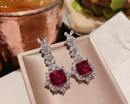 TEDH340 KRL Tear Square Drop Earrings Pair