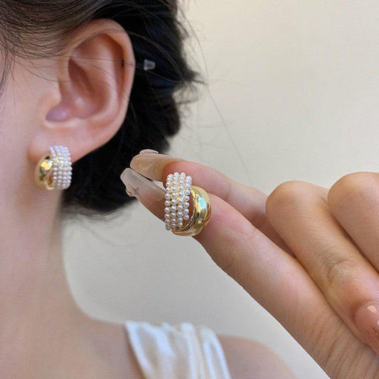 TEHH00414 HJF Pearl Hoops Pair - TEHH