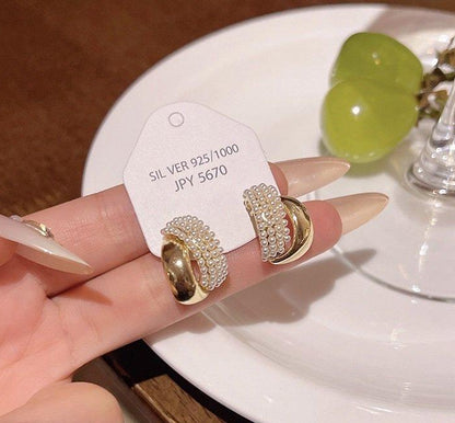 TEHH00414 HJF Pearl Hoops Pair - TEHH