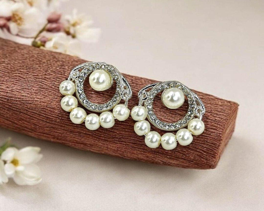 PEDH00135 SDQ Round Pearl Drop Earrings - PEDH