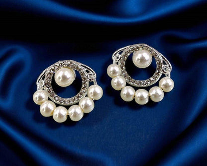 PEDH00135 SDQ Round Pearl Drop Earrings - PEDH