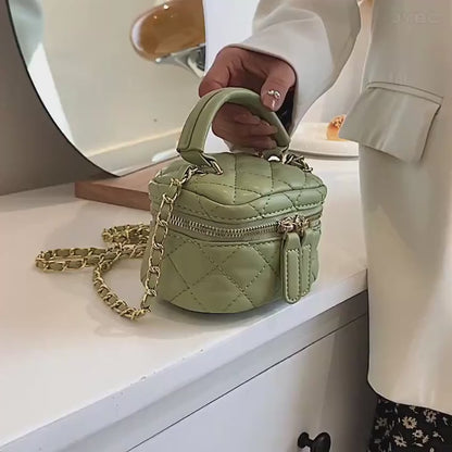 Lightweight Mini Bag, Chain Bag, Quilted Thread Bag, Clutch Bag, Bucket Bag, Crossbody Bag, Suitable For Teen Girls, College Students, And White Collar Workers, Perfect For Office, University, Work, Business, Commuting, Outdoor, Travel, Outing